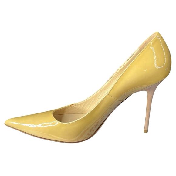 Jimmy Choo Women’s Cream Patent Leather Heels Size 39.5 US 9.5 - Picture 2 of 12